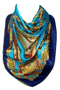 Women’s Silk Feel Square Hair Scarf Sleeping Headscarf, Multicolor Designer Print Bandana