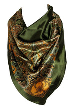 Load image into Gallery viewer, Floral Print Silk Satin Style Womens Scarf, Square Bandana Head Cover, Hair Tie Neck Scarf