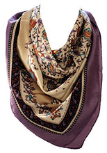 Load image into Gallery viewer, Ethnic Floral Print Silk Satin Bordered Bandana Square Neck Scarf / Head Scarves