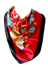 Load image into Gallery viewer, Floral Print Silk Satin Style Bandana Square Scarf / Head Wrap