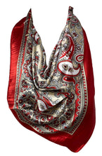 Load image into Gallery viewer, Silk Feel Square Hair Scarf Sleeping Headscarf, Multicolor Paisley Ethnic Print Bandana