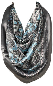 Silk Feel Square Hair Scarf Sleeping Headscarf, Multicolor Paisley Ethnic Print Bandana